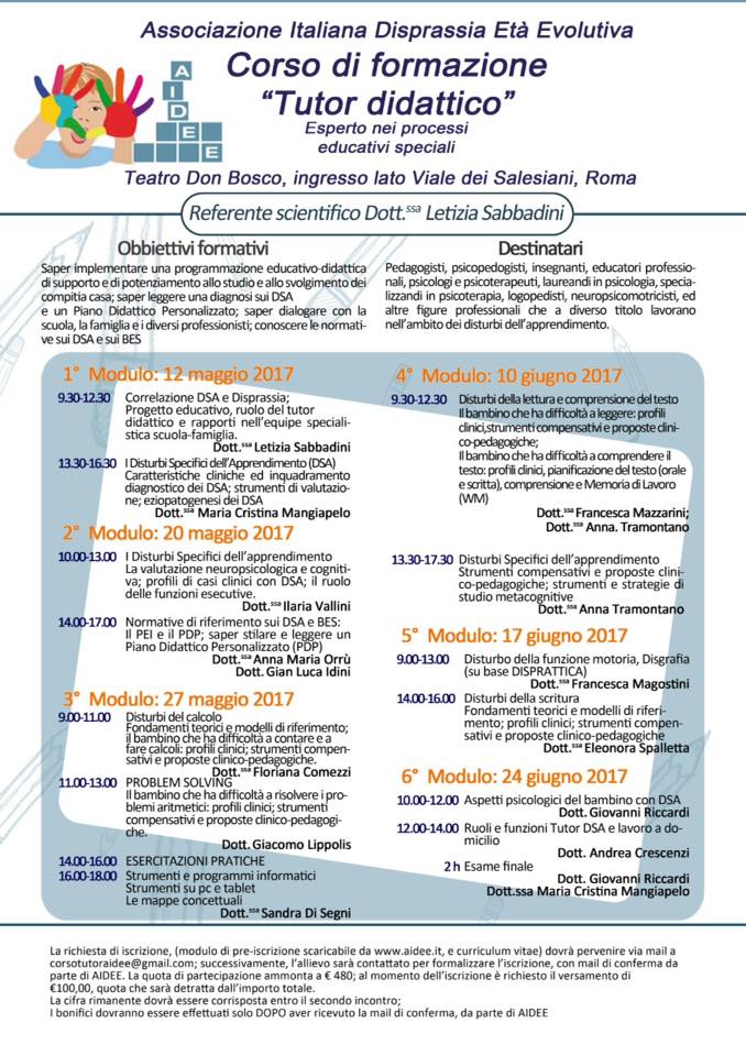 formazione tutor didattica DSA BES